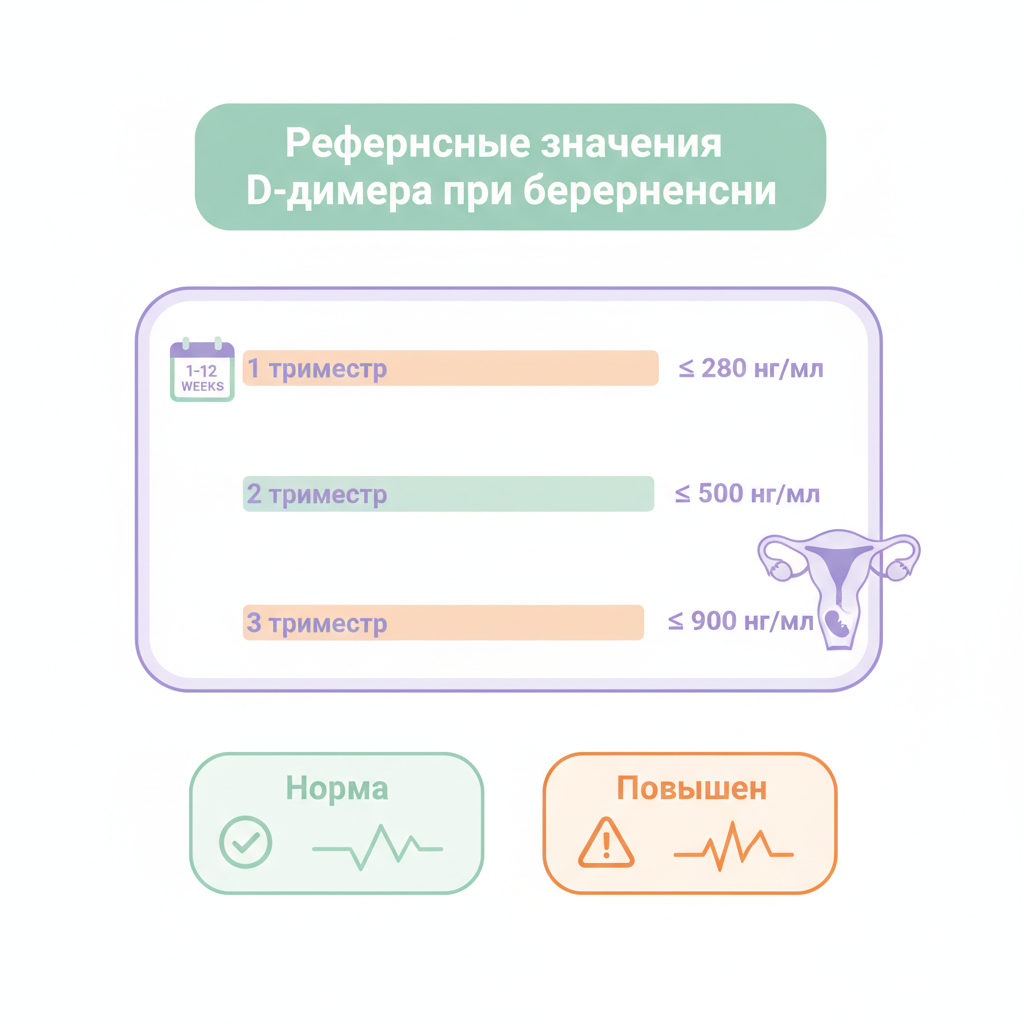 Схема образования D-димера в крови при беременности
