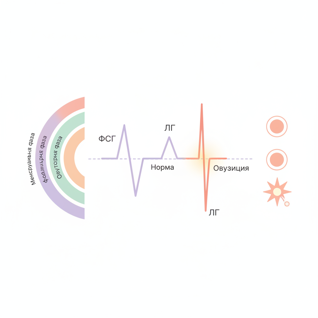 Схема взаимодействия ФСГ и ЛГ с органами репродуктивной системы