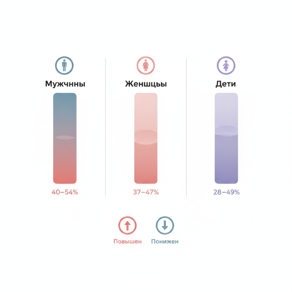 Схема состава крови: плазма и форменные элементы
