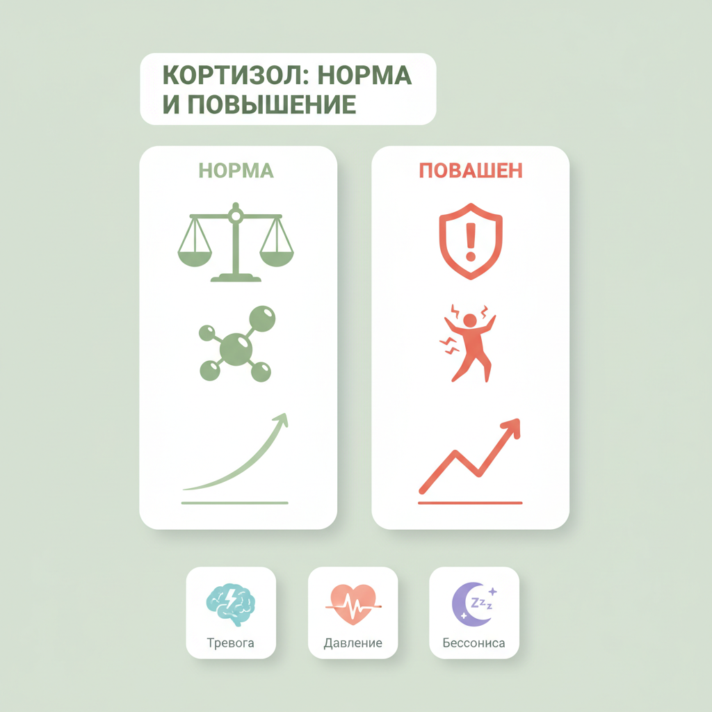 Суточный ритм выработки кортизола надпочечниками