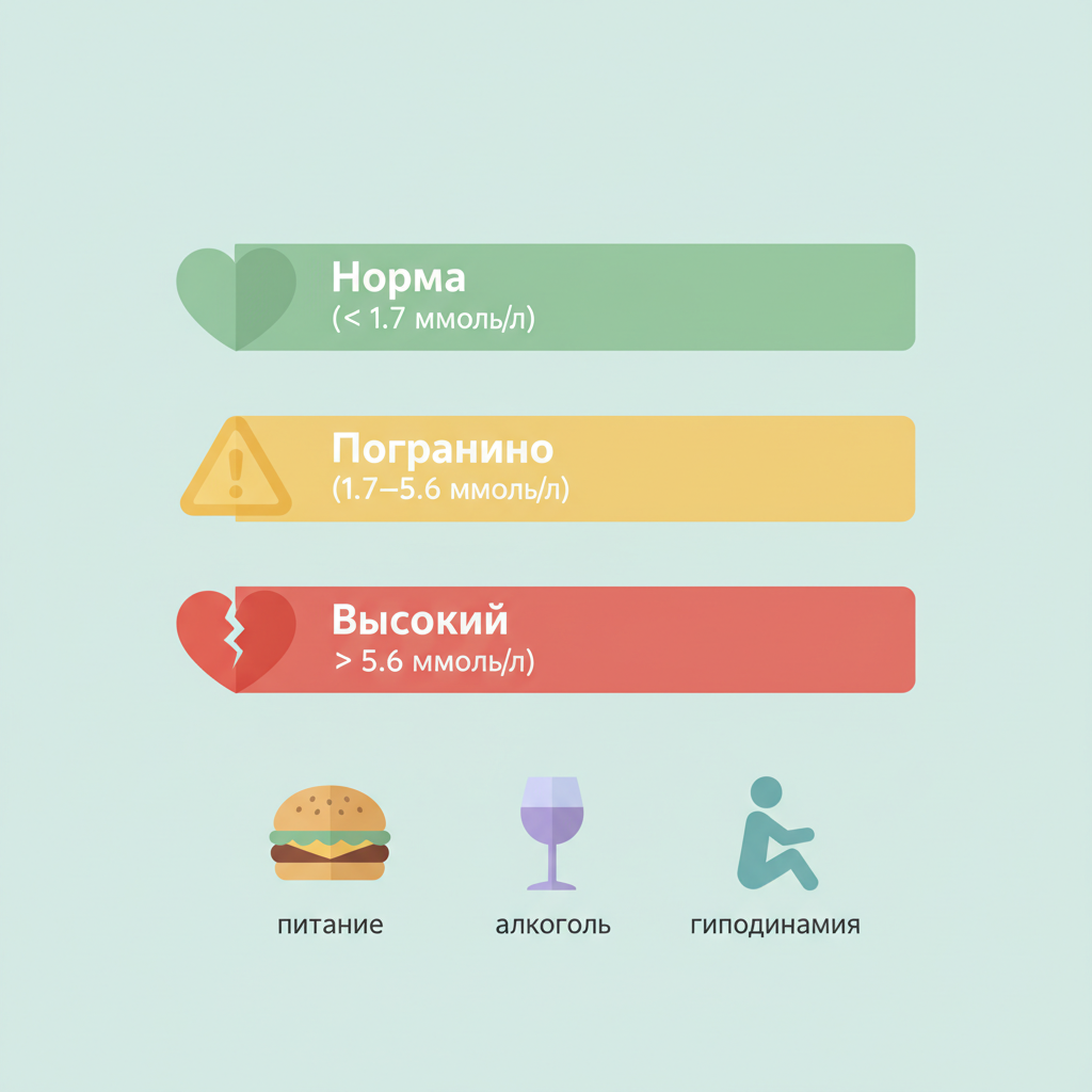 Схема образования и накопления триглицеридов в организме человека